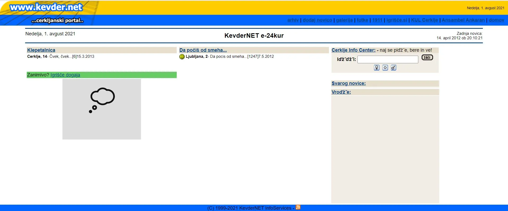 Spletna stran Kevder.net