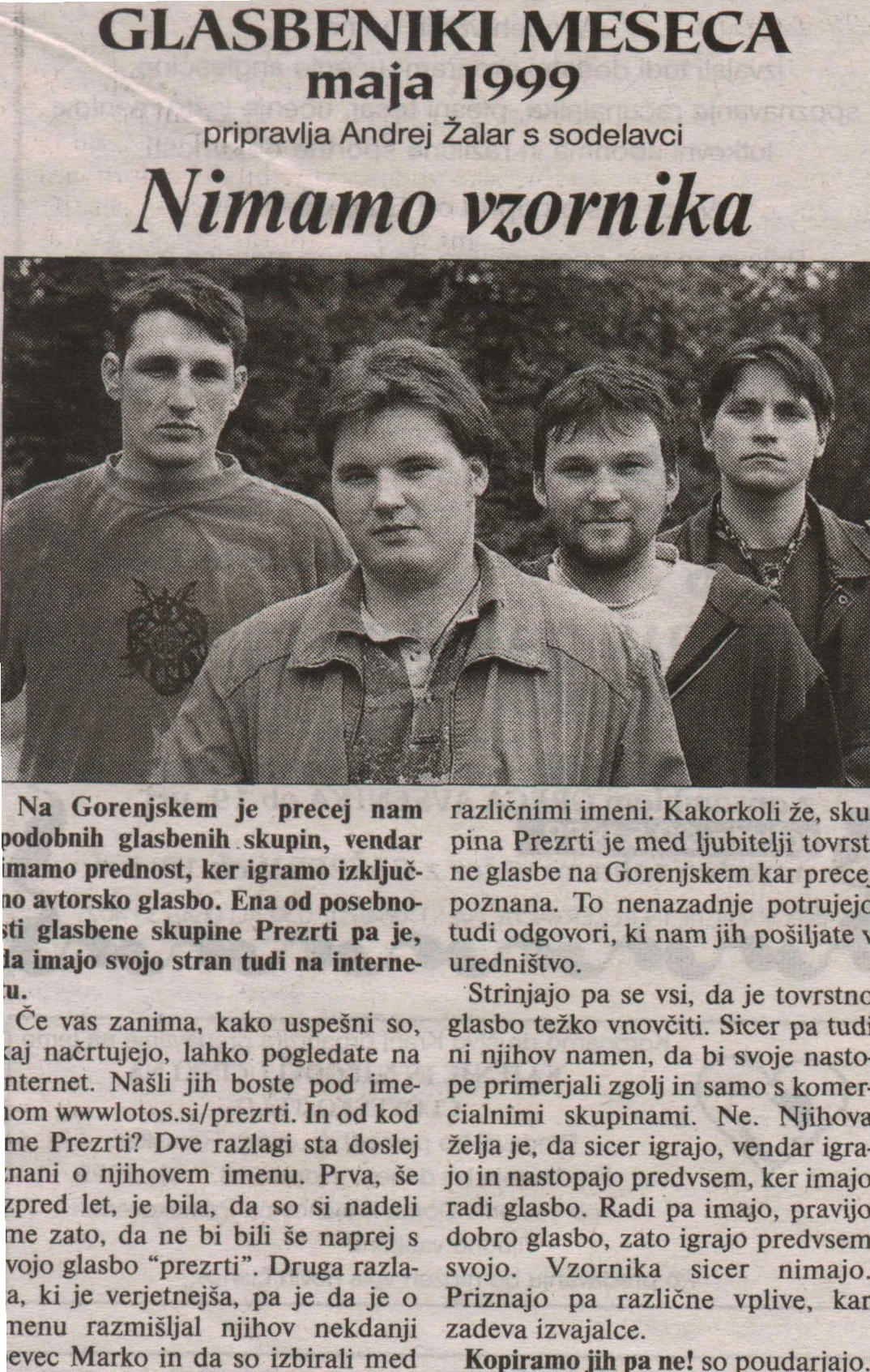 Članek v časopisu Gorenjski glas