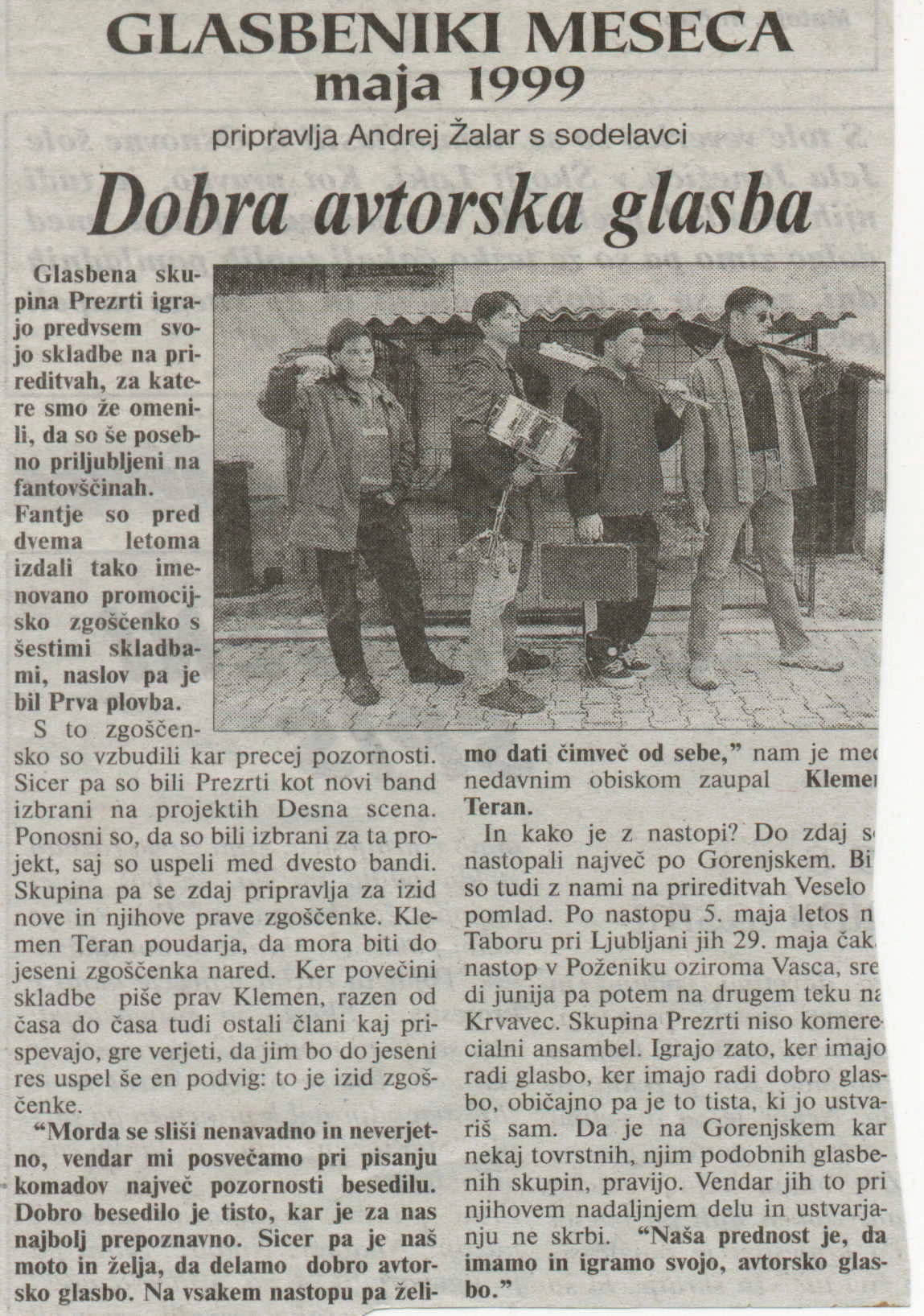 Članek v časopisu Gorenjski glas