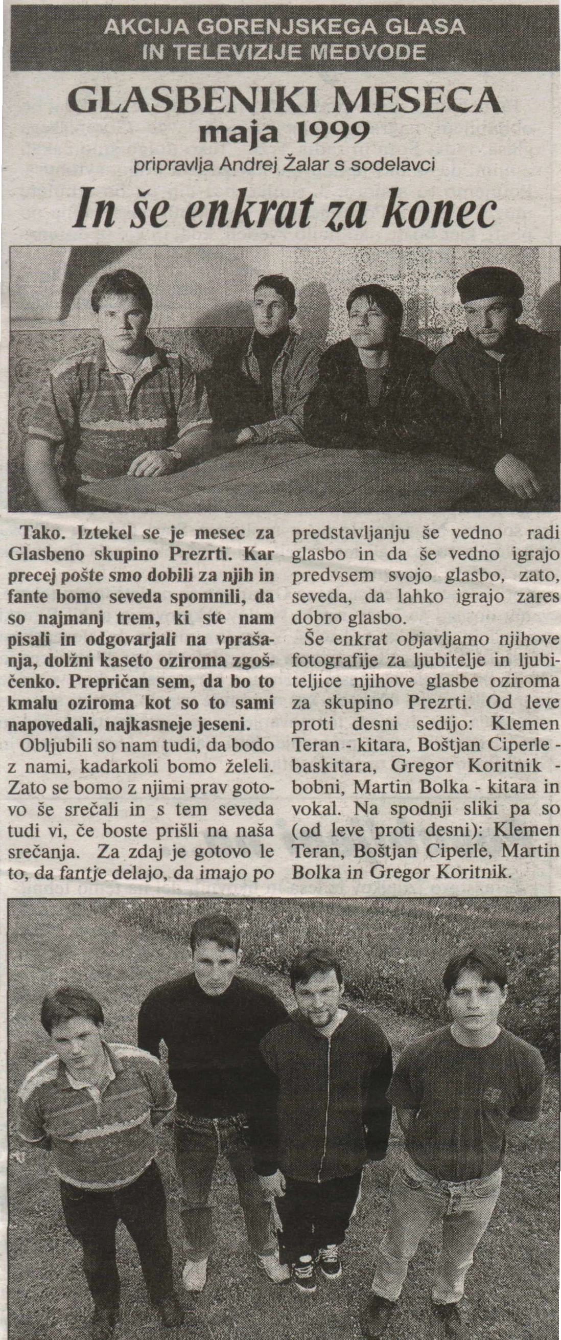 Članek v časopisu Gorenjski glas