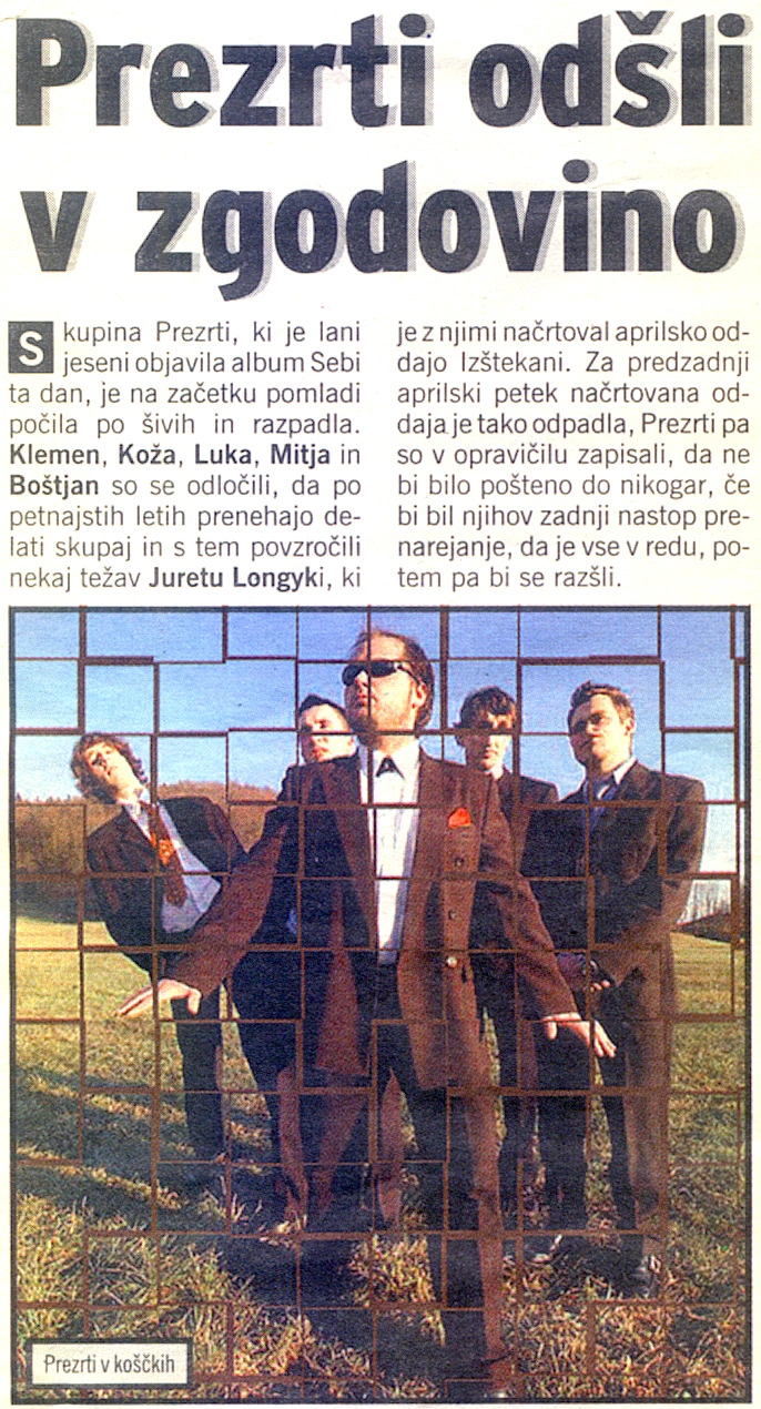 Članek v časopisu Slovenske novice